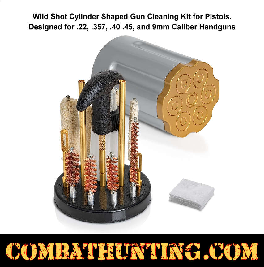 Wild Shot Cylinder Shaped Gun Cleaning Kit For Pistols style=