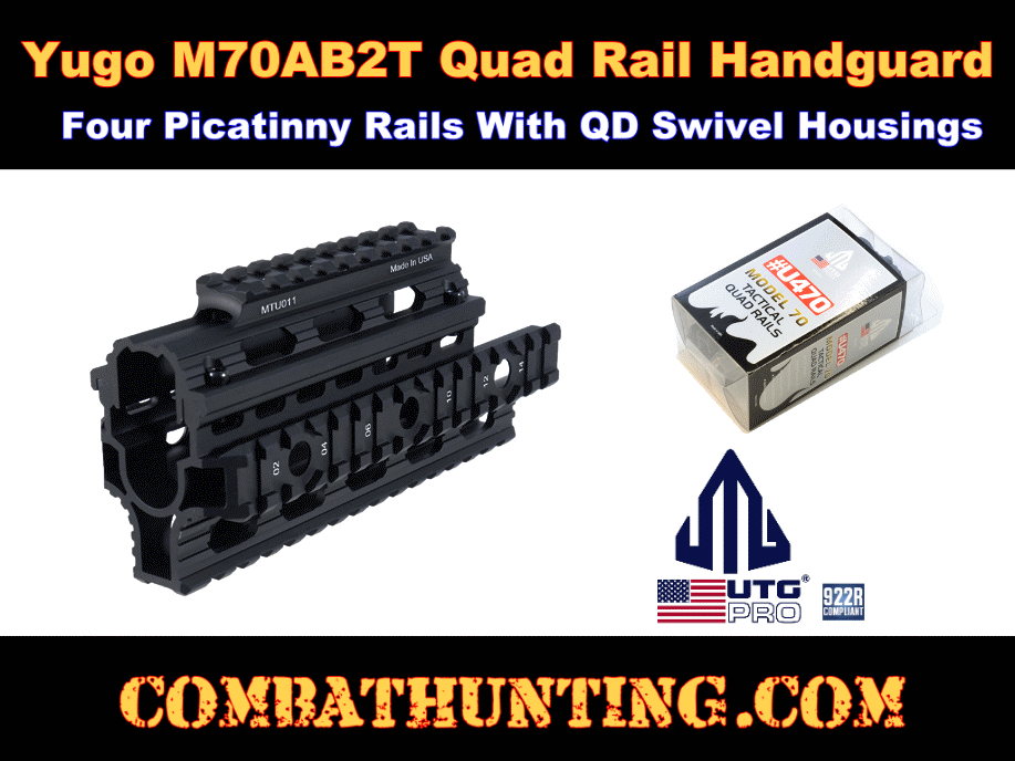 Yugo M70AB2T Quad Rail Handguard USA style=