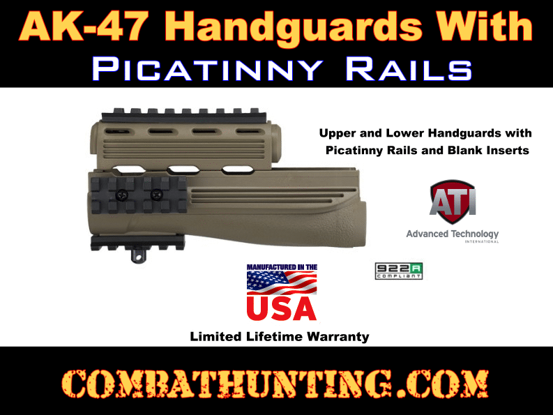 ATI AK-47 Handguard with Picatinny Rails FDE style=