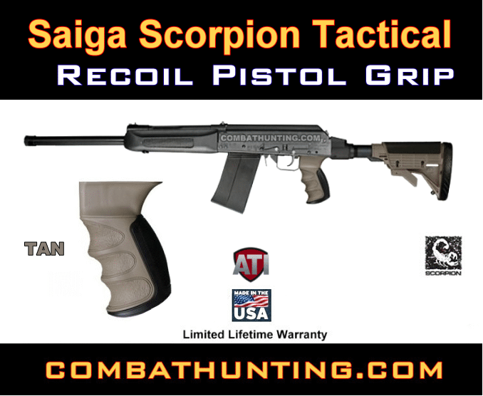 Saiga Scorpion Recoil Pistol Grip Desert Tan style=