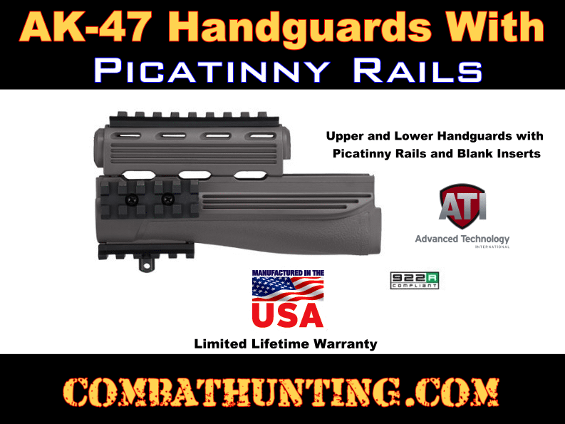 ATI AK-47 Handguard with Picatinny Rails Destroyer Gray style=