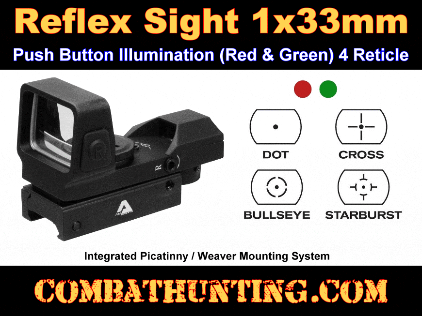 Reflex Sight 1x33mm Red & Green Illumination style=