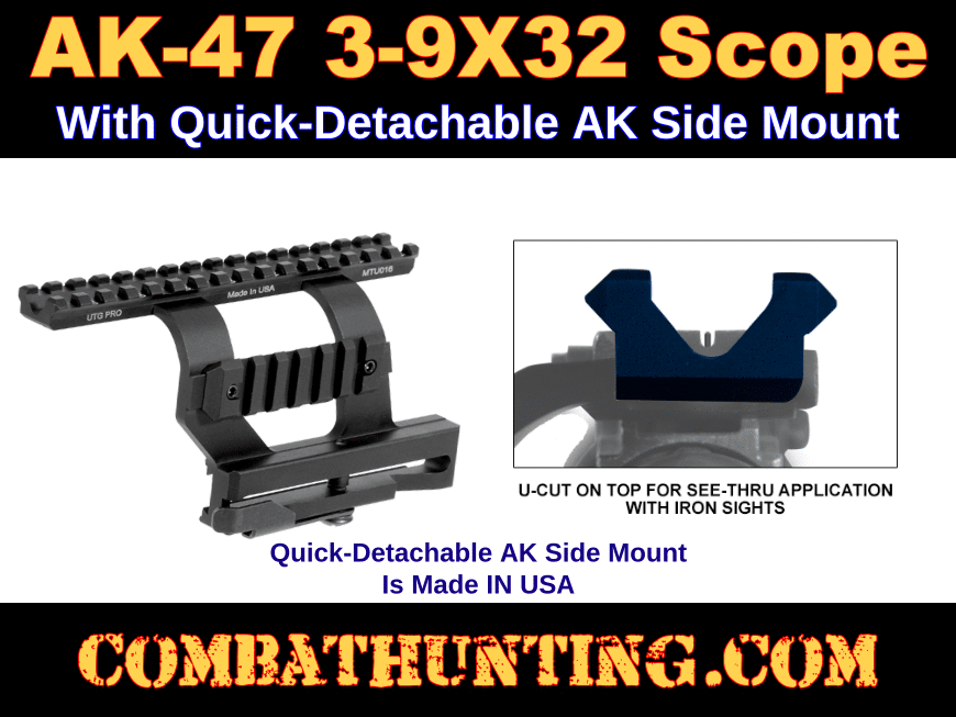 AK-47 Scope KIT 3-9X32 With AK QD Side Mount style=