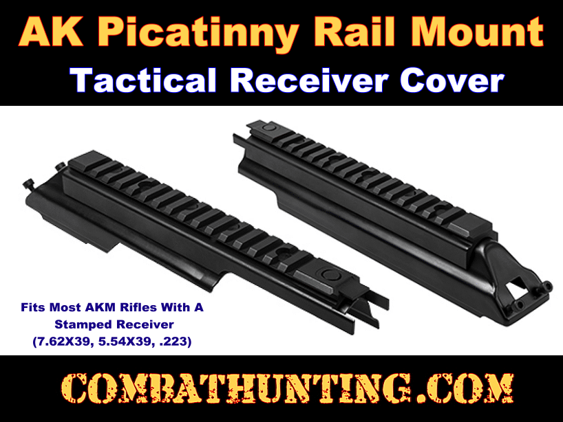 Low Profile AK 47 picatinny rail dust cover receiver scope mount. 