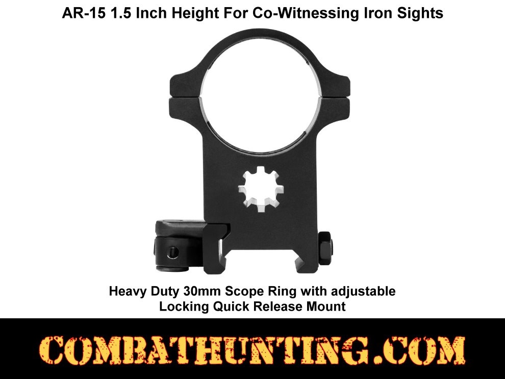 AR-15 QD 30mm Scope Ring Mount 1.5 inch style=
