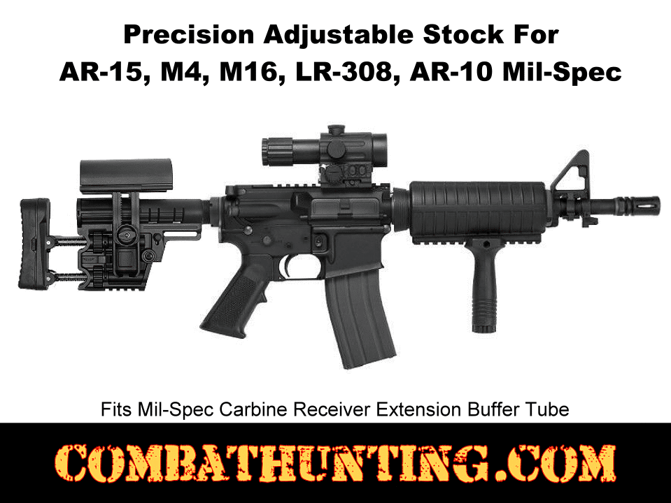 Precision Adjustable Stock AR-15, M4, M16, AR-10 Mil-Spec style=