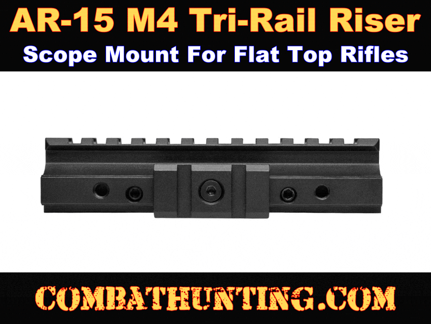 AR-15 Scope Mount Flat Top See Thru Riser Picatinny Tri-Rail style=