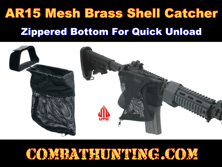 UTG AR15 Mesh Trap Shell Catcher Zippered for Quick Unload style=