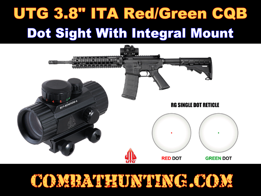 UTG ITA Red Green DOT Scope Kit Remington 870 Shotgun Tactical Weaver Rail Mount 