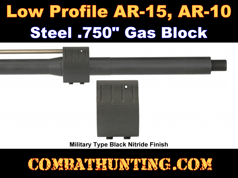 ATI Low Profile AR-15 AR-10 Gas Block .750 style=