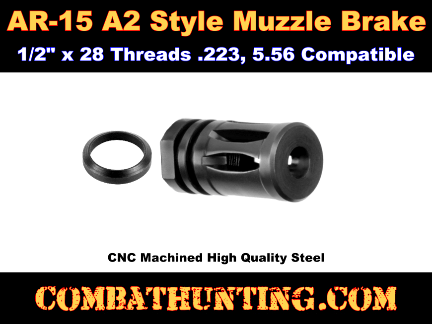 AR-15 A2 Muzzle Brake .223/5.56 Featureless style=