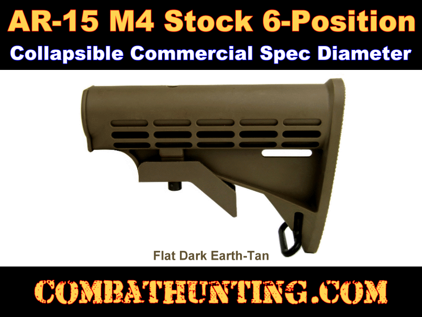 AR-15 M4 Carbine Stock Commercial-Spec FDE 6-Position style=