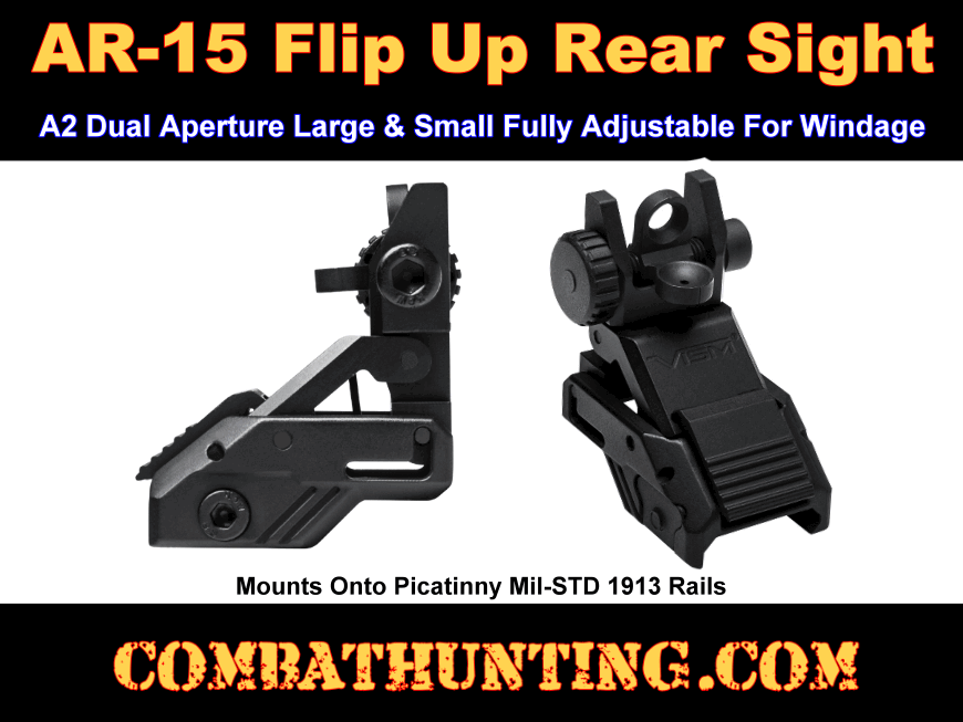 AR-15 Flip Up Rear Sight style=