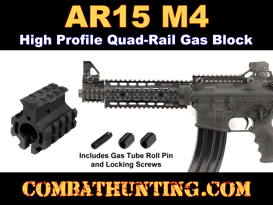 MTU012H4 UTG PRO AR15 M4 High Profile Quad-rail Gas Block for .750