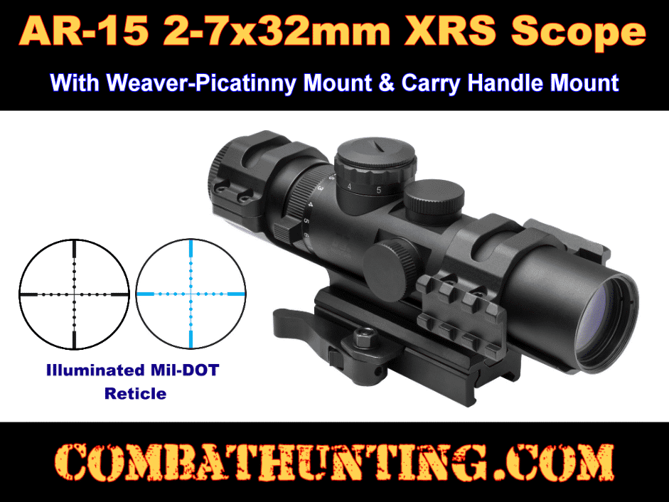 SECXRSM2732G Ncstar 2-7x32 XRS Illuminated Scope Mil-Dot
