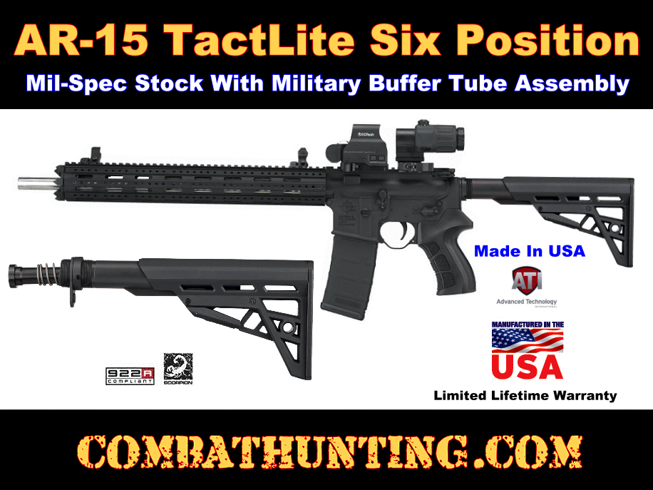 AR-15 Mil-Spec Stock & Buffer Tube Assembly Kit ATI TactLite style=