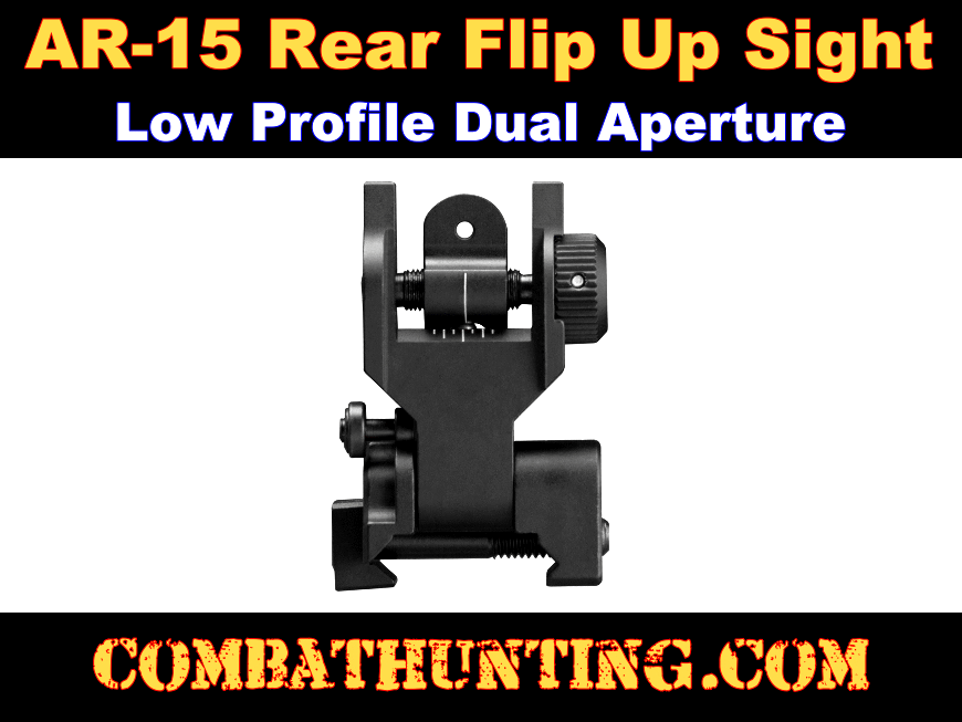 AR-15 Rear Flip Up Sight Low Profile style=