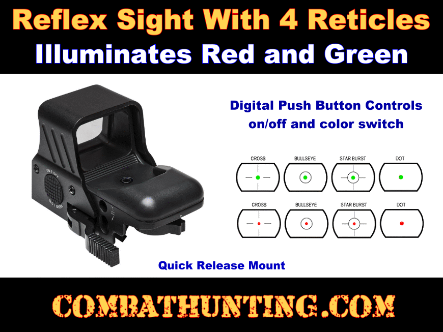 Tactical Red Dot Reflex Sight With 4 Reticle style=