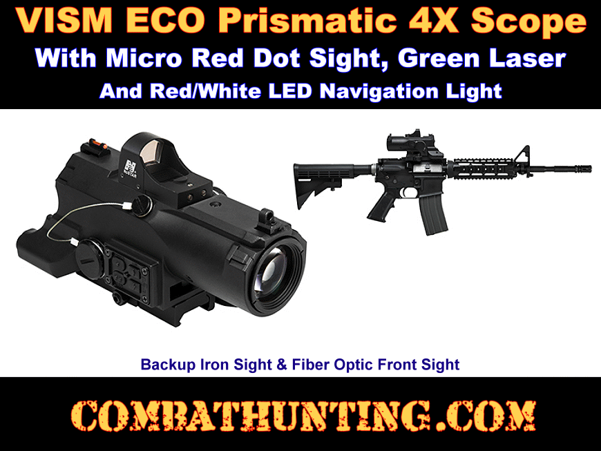 NcSTAR ECO 4X Scope With Laser & NAV LED Gn Micro Dot/Blk style=