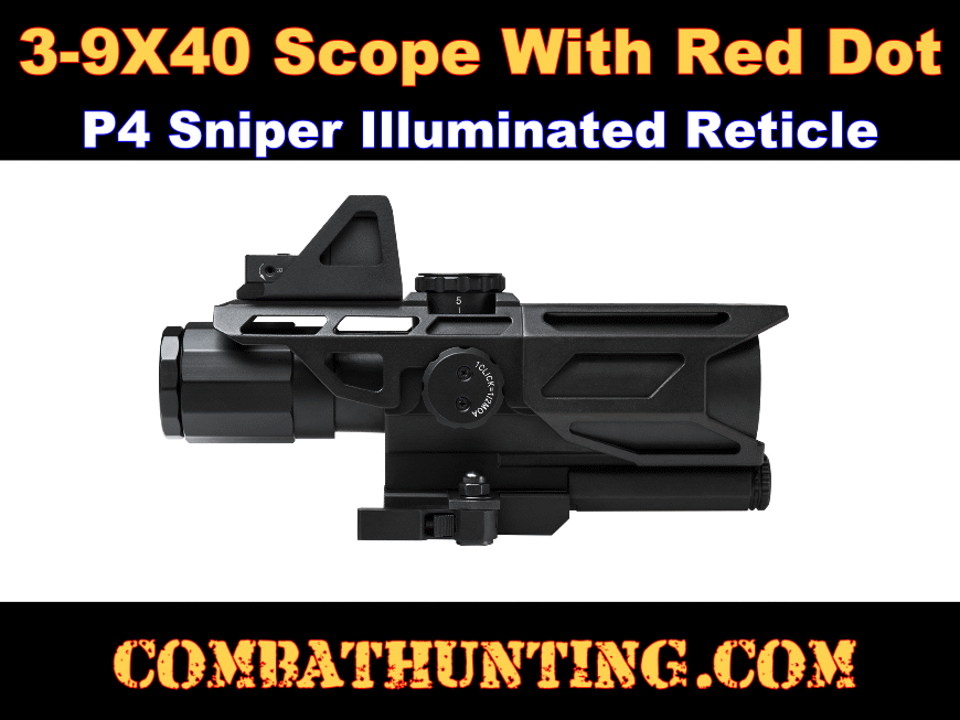 Gen3 USS 3-9x40 Scope With Red Dot P4 Sniper Reticle style=