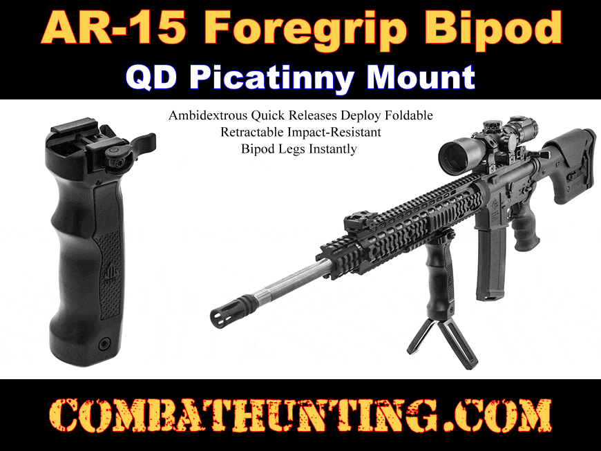 AR-15 Foregrip Bipod Picatinny Mount Vertical Grip Bipod style=