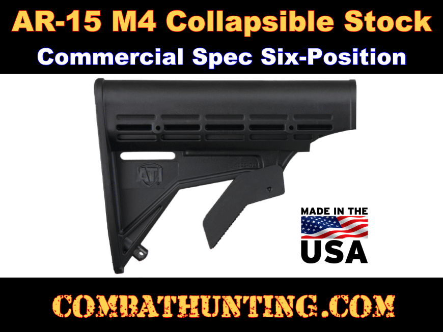AR-15 M4 Carbine Stock 6-Position Collapsible Commercial style=