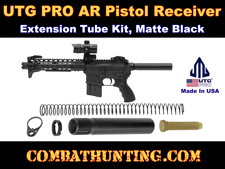 UTG PRO AR Pistol Receiver Extension Tube Kit Matte Black style=