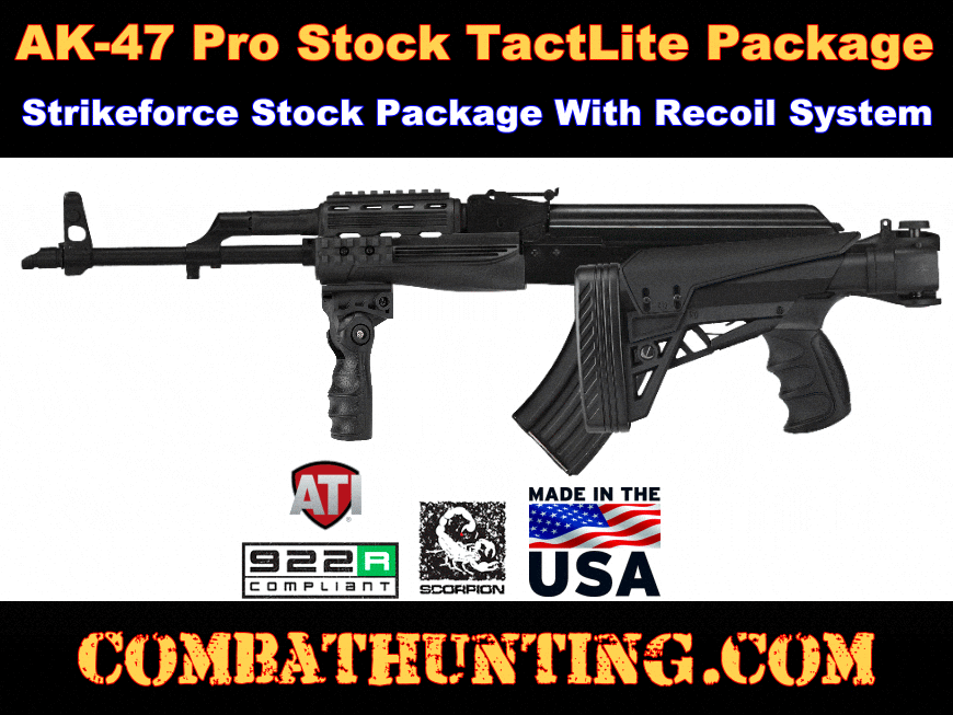 AK-47 Pro Strikeforce Stock TactLite Package & Scorpion Recoil System style=