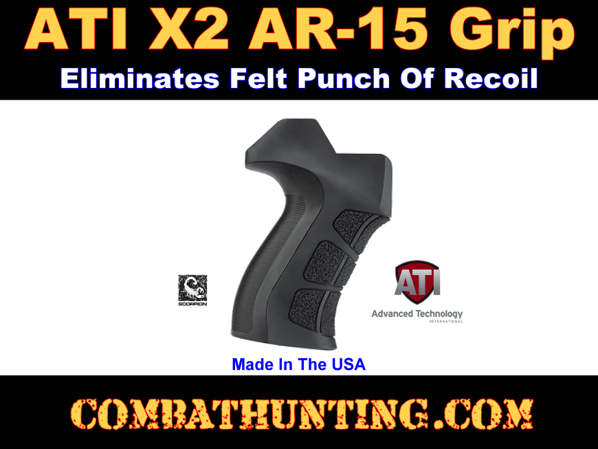 AR-15 AR-10 X2 Recoil Reducing Pistol Grip Black style=
