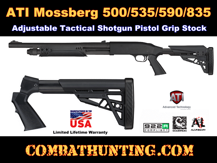 ATI Mossberg 500/535/590/835 Shotforce Adjustable Tactical Shotgun Stock style=
