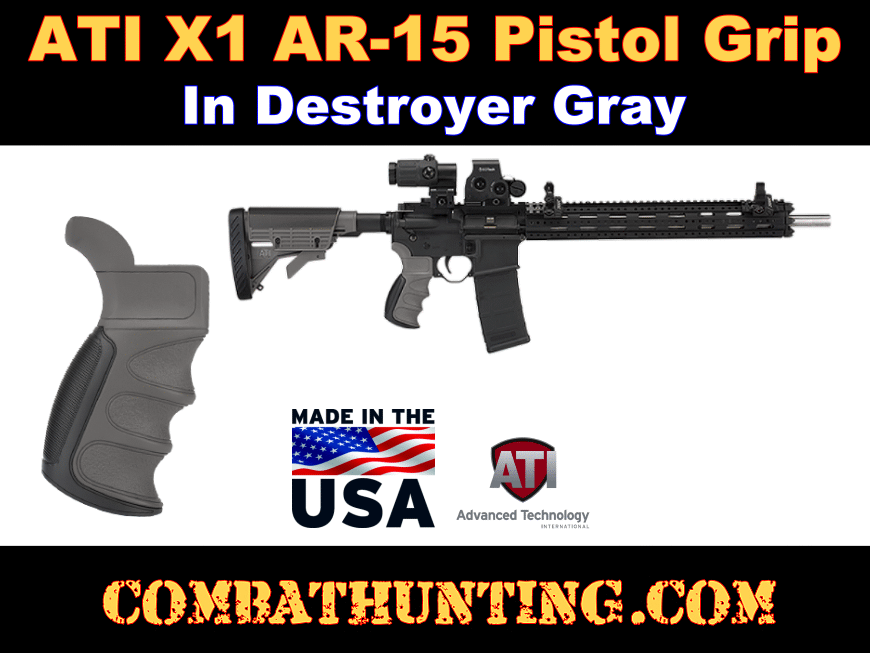 ATI X1 AR-15 Grip in Destroyer Gray style=
