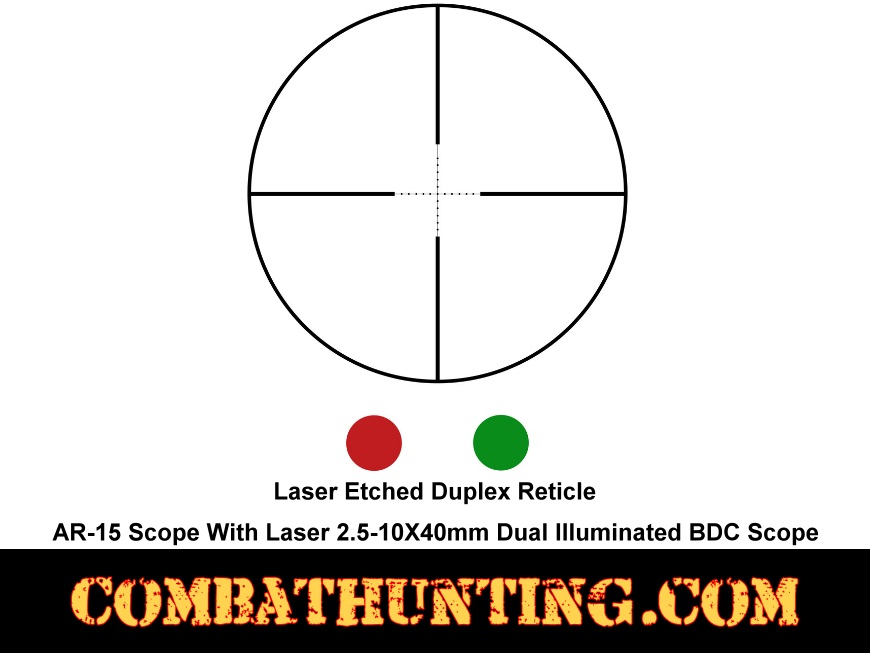 AR-15 Scope With Laser 2.5-10X40mm Dual Illuminated BDC Scope style=