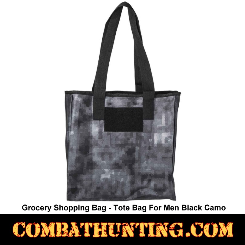 Digital Black Camo Grocery Shopping Bag-Tote Bag For Men style=
