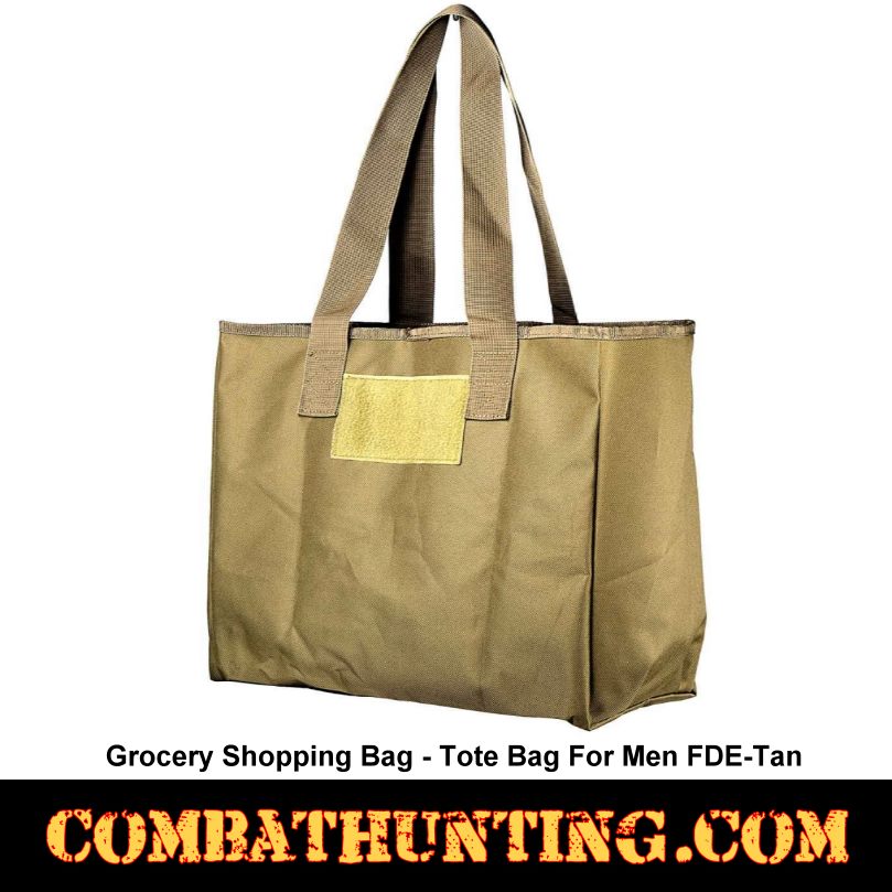 FDE Tan Grocery Shopping Bag-Tote Bag For Men style=