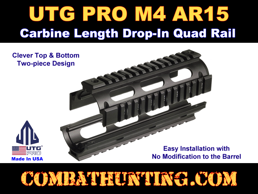 AR-15 Handguard M16 M4 CAR Quad Rail Made In USA style=