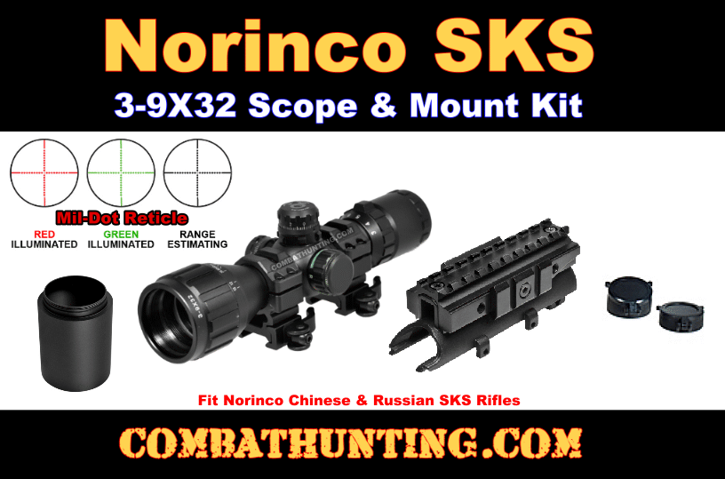 Norinco SKS Rifle Illuminated Scope & Mount Kit.