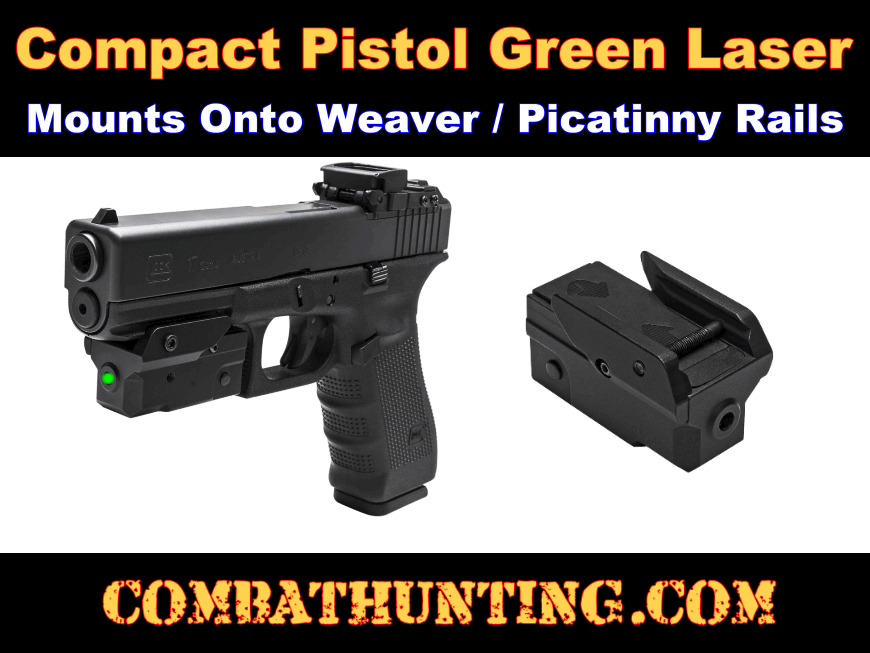 Compact Pistol Green Laser With Strobe & Keymod Undermount style=