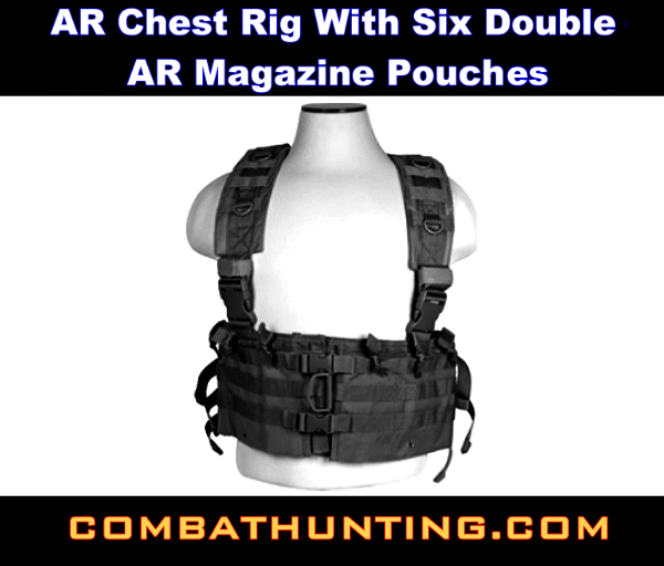 Ncstar AR Chest Rig With Six Double AR Magazine Pouch style=
