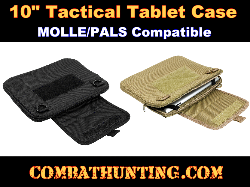 Vism 10in Tactical Tablet Case Tan MOLLE style=