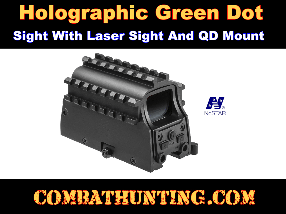 Tactical Shotgun Green Dot 3 Rail Reflex Optic & Red Laser Sight style=