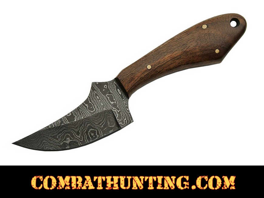 Damascus Steel Hunting Knife With Walnut Handle style=