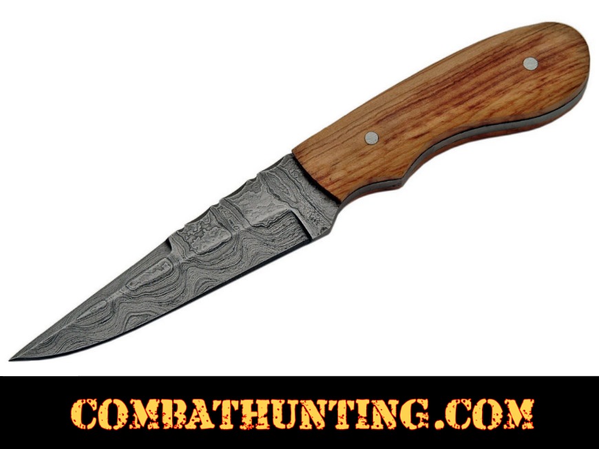 Damascus Steel Spear Point Hunting knife style=
