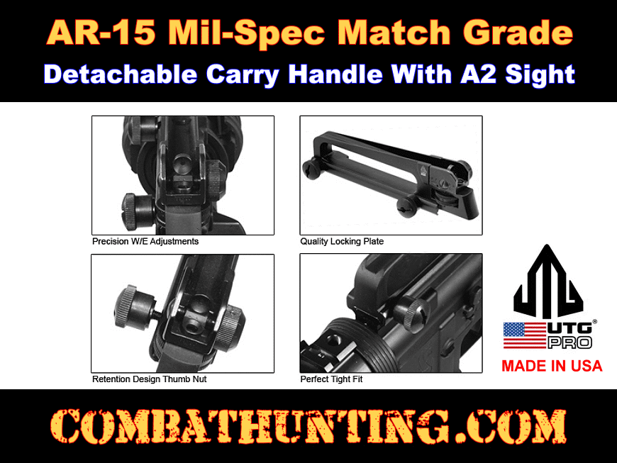 UTG PRO US Made Mil-spec AR-15 Carry Handle With A2 Sight style=