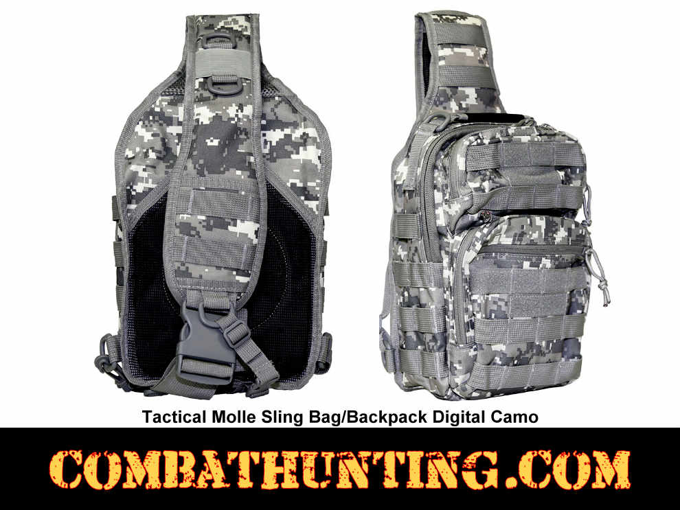 Digital Camo Sling Shoulder Bag Backpack Molle style=