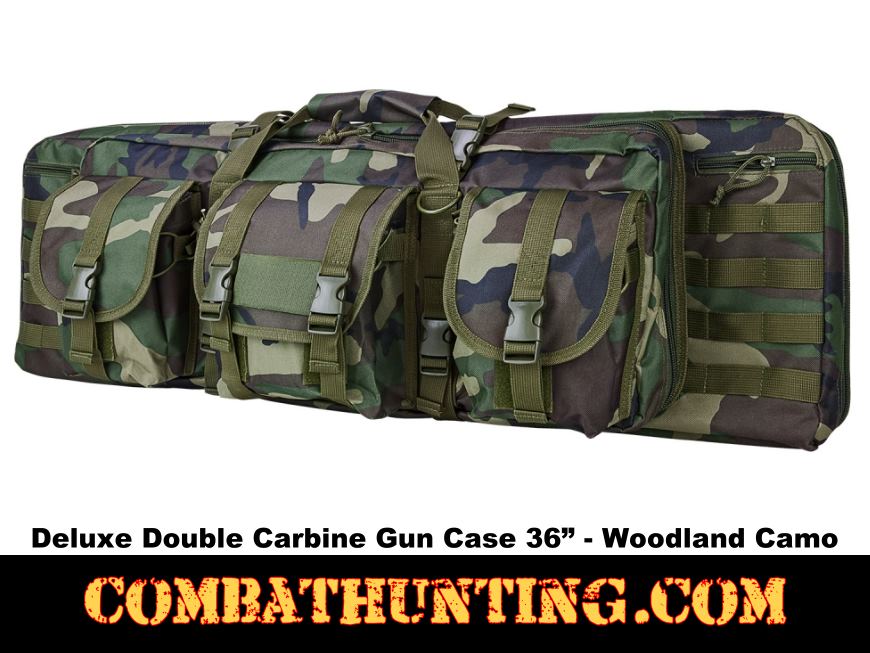 CVDC2946WC-46 Woodland Camo Vism Double 46in Deluxe Soft Gun Case 