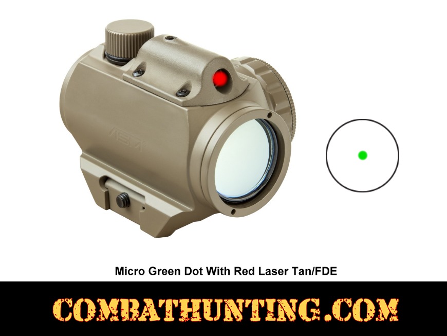 Micro Green Dot With Red Laser Tan/FDE style=
