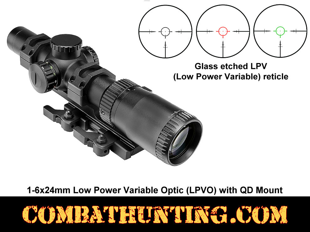 1-6x24mm Low Power Variable Optic (LPVO) with QD Mount