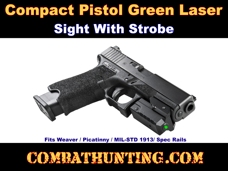 Compact Pistol Green Laser Sight With Strobe style=