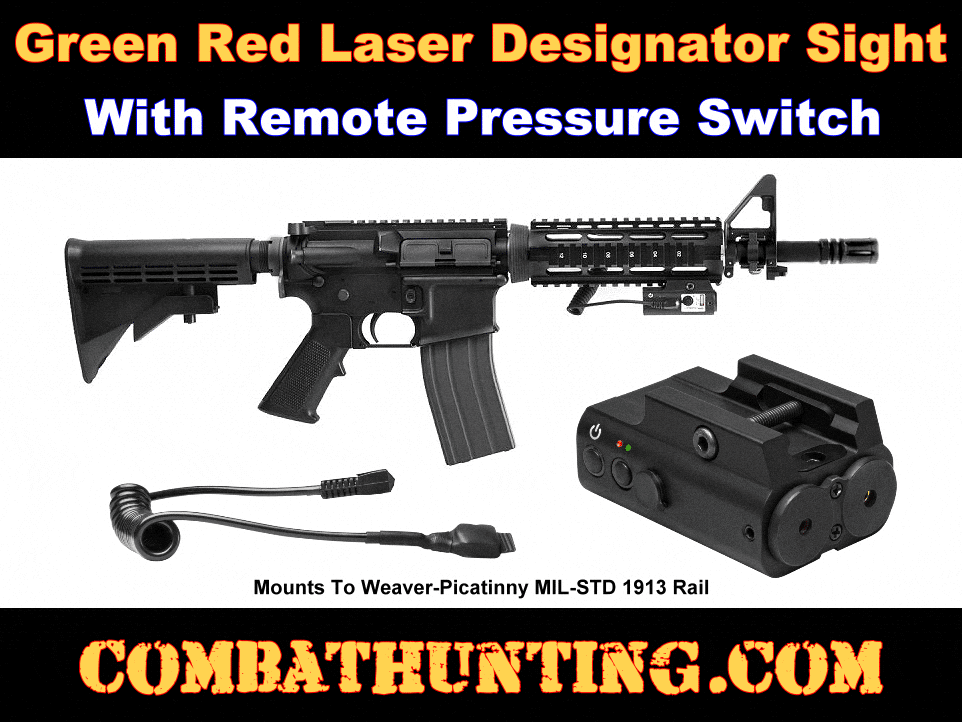 Green Red Laser Designator Sight With Remote Pressure Switch style=