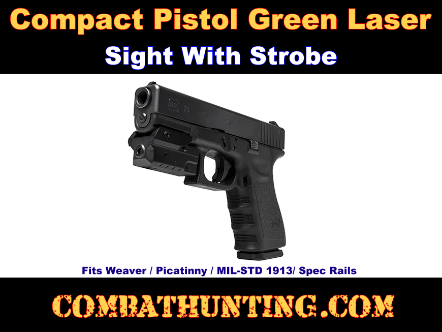 Compact Pistol Green Laser Sight With Strobe style=